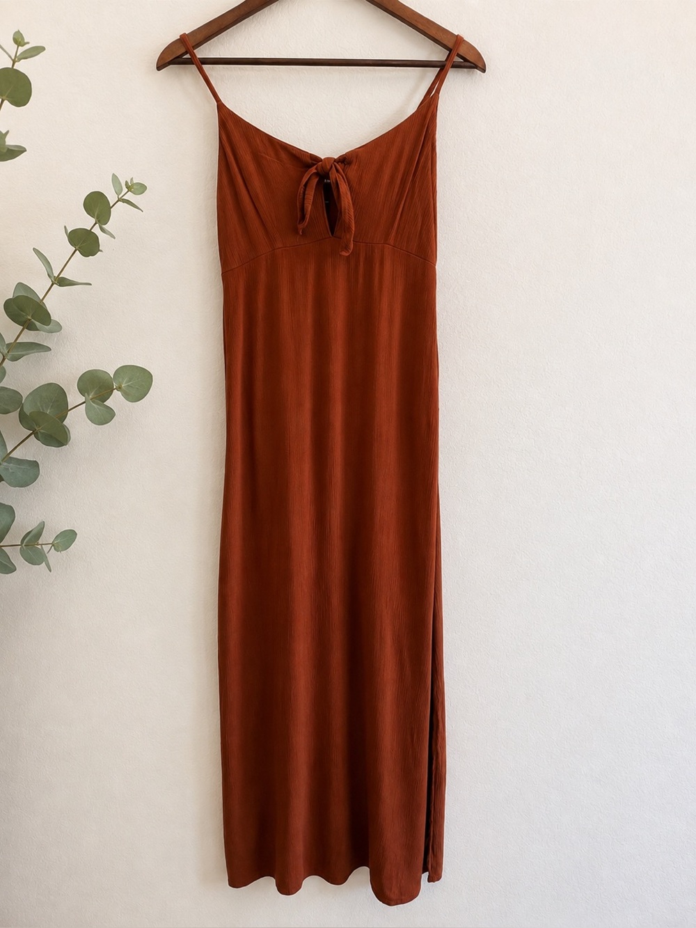 Forever 21 Rust Tie-Front Maxi Dress